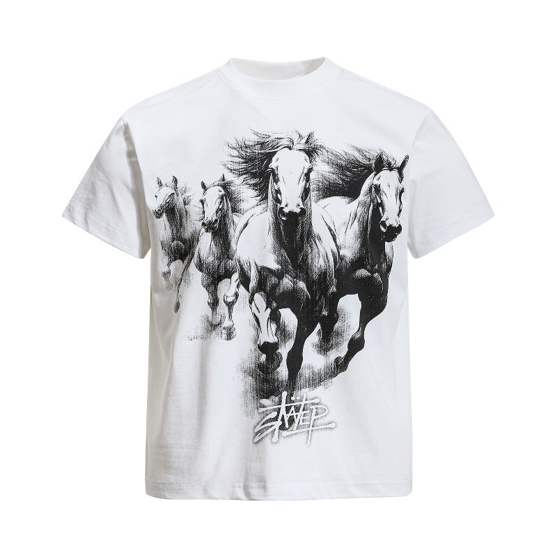 Men t shirt american retroneutral solona cool horse year limited design men's high street fitted short sleeve t-shirt