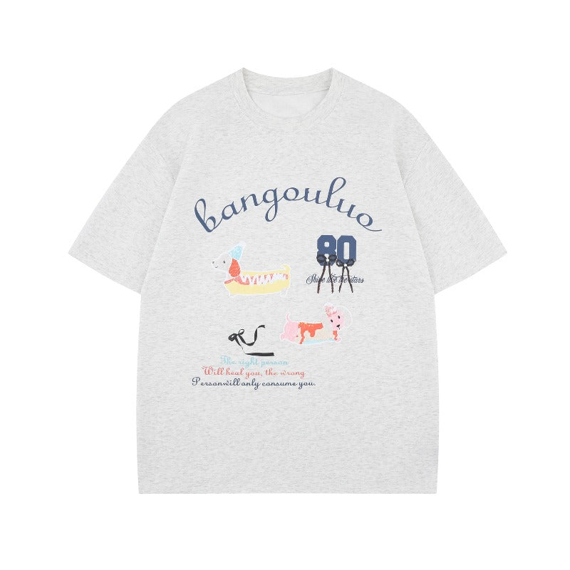 Men's t-shirt - american streetwear style, summer unisex, premium retro cartoon design, men's loose fit short sleeve tee