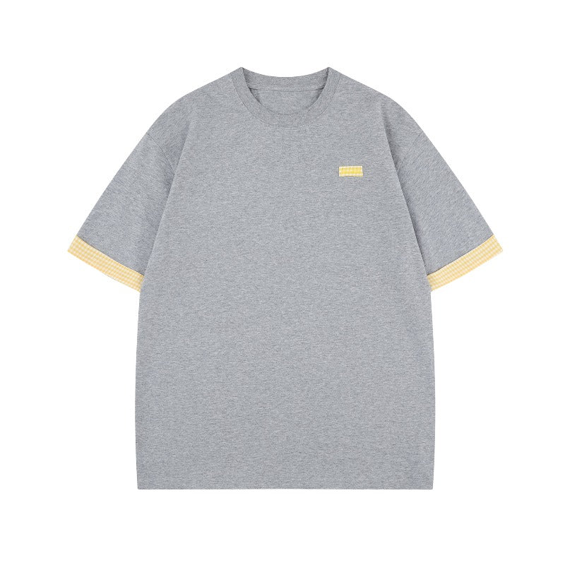 Men's t-shirt: american streetwear summer style - deconstructed, high-end, patchwork, relaxed fit, short-sleeve tee