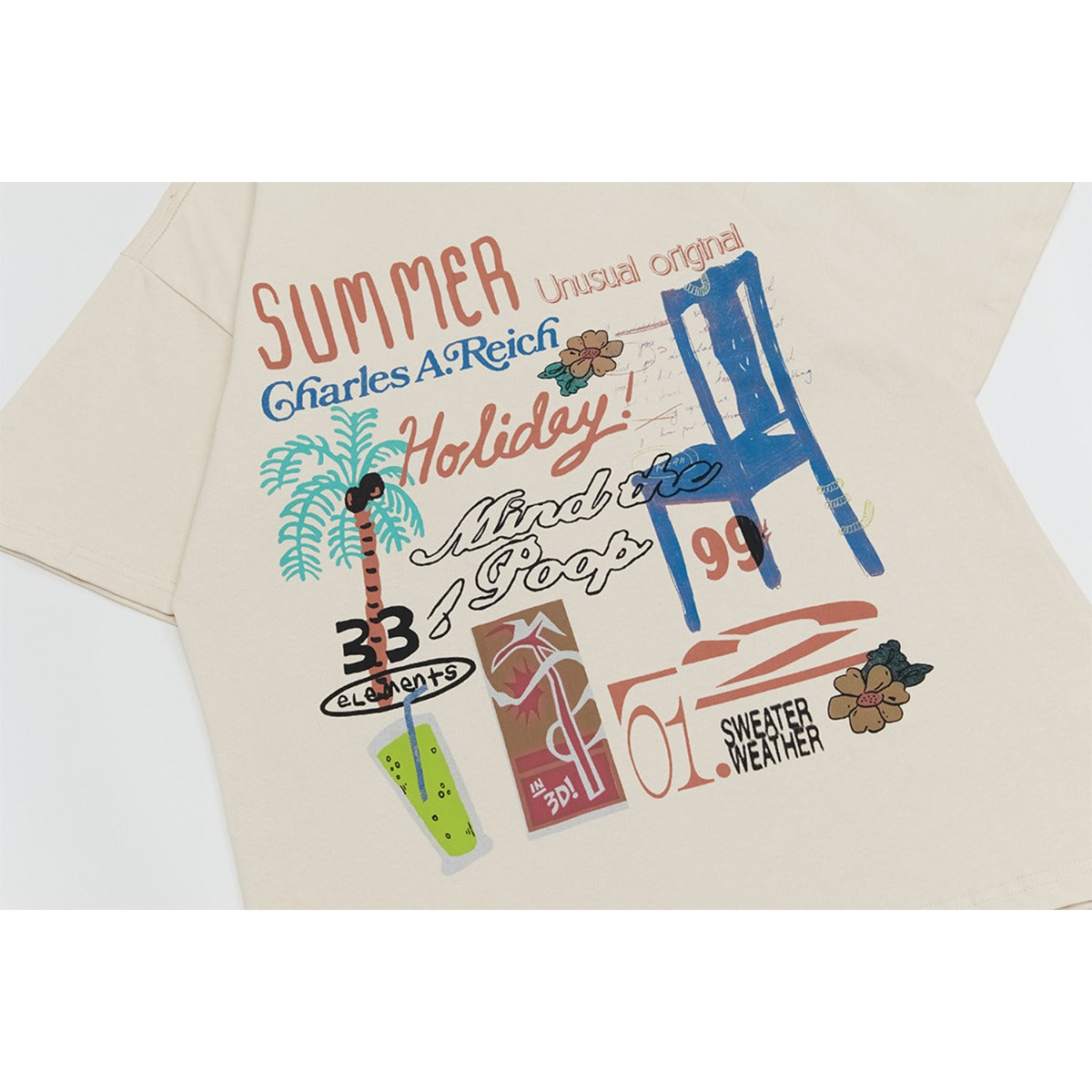 Unisex T-shirts Summer Painting Men's Loose Short Sleeve T-Shirt