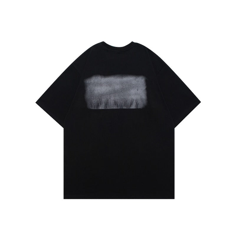 Men's t-shirt - american retro streetwear, unisex, creative print graphic, short sleeve design, men's high street loose fit short sleeve tee