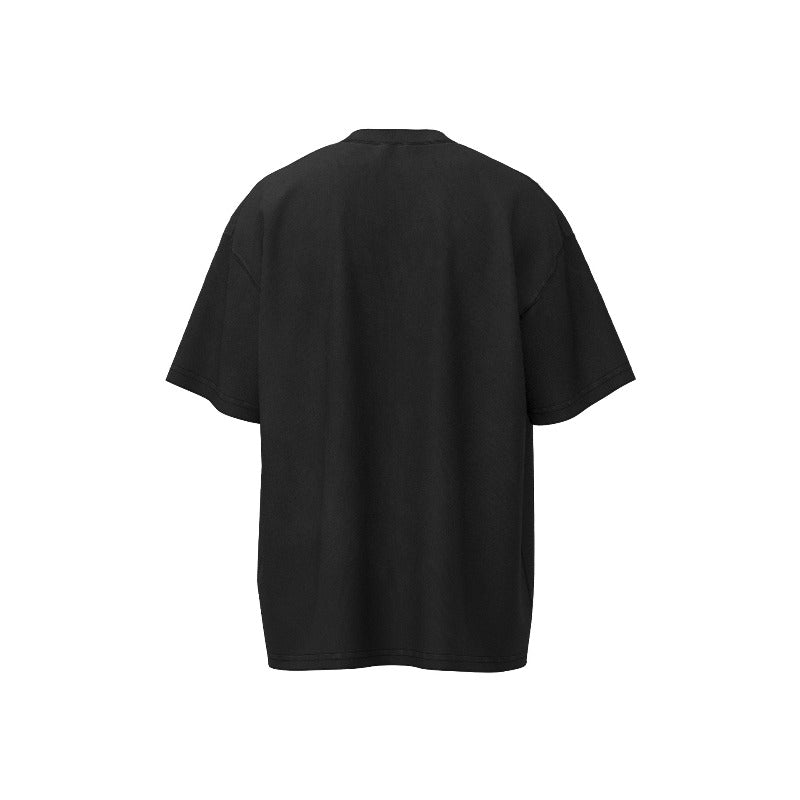 Men t shirt jt american retrocouple street tide washed color letter picture design high street men's loose round neck t-shirt