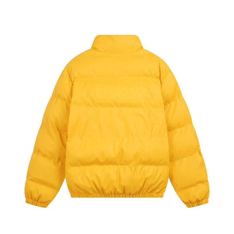 Drew house jacket fall and winter d@ew smiley letter pure color stand collar cotton outwear