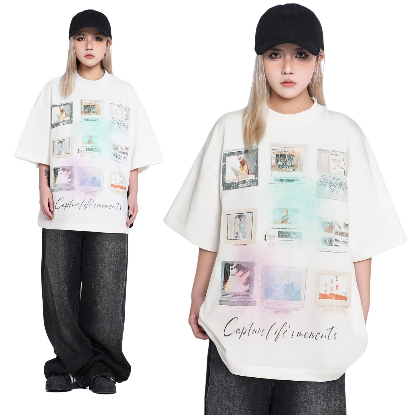 Unisex T-shirts Summer Men's Loose Crew Neck Short Sleeve T-Shirt