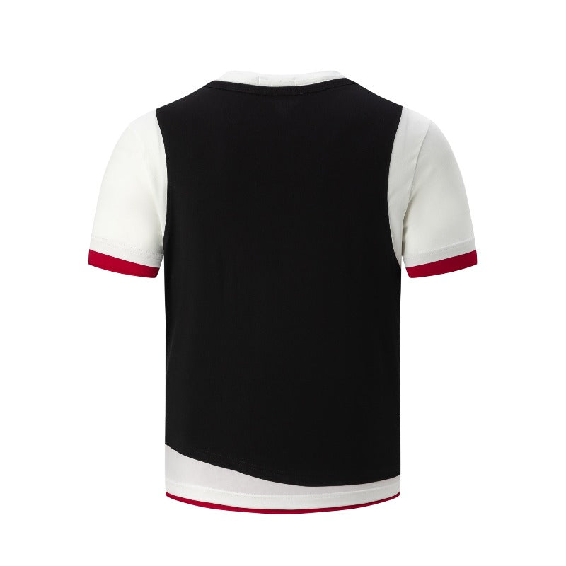Men's t-shirt: american street style, unisex, premium summer faux two-piece design, slim fit short sleeve tee