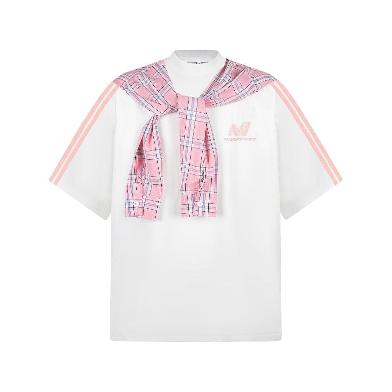 Men t shirt american retroneutral style g double gauze square scarf shawl half sleeve design men's loose short sleeve t-shirt