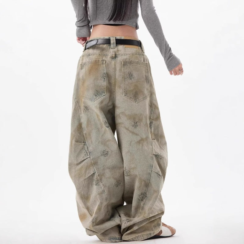 Women jeans wasteland spring and autumn wide-leg pants