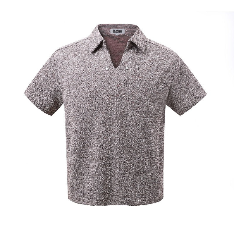 Men t shirt k american street fashion retro old money style deconstructed classy men's short wide cleanfit short sleeve v neck t-shirt
