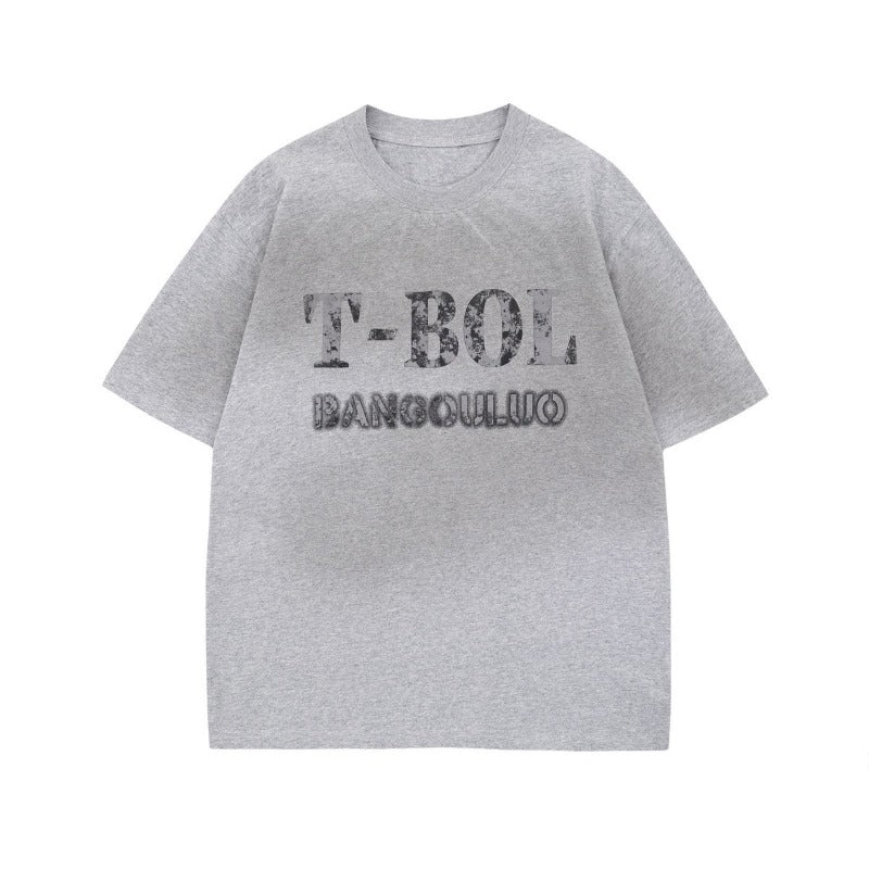 Men's t-shirt - american style, unisex, summer streetwear, premium feel, spray paint print design, relaxed fit, crew neck, short sleeve t-shirt