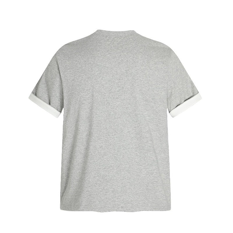 Men's t-shirt: american streetwear patchwork, niche deconstructed design, unisex high-end fit, short sleeve tee