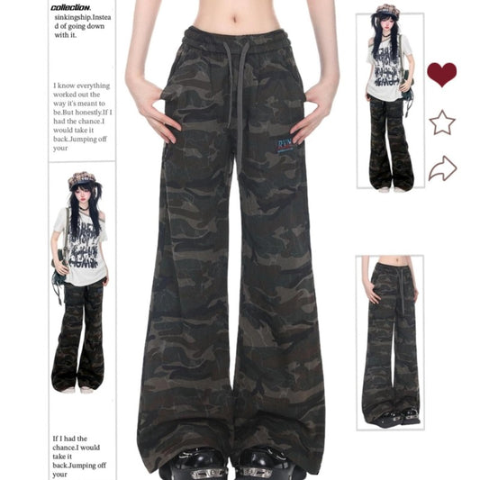 Women jeans camouflage high waistloose