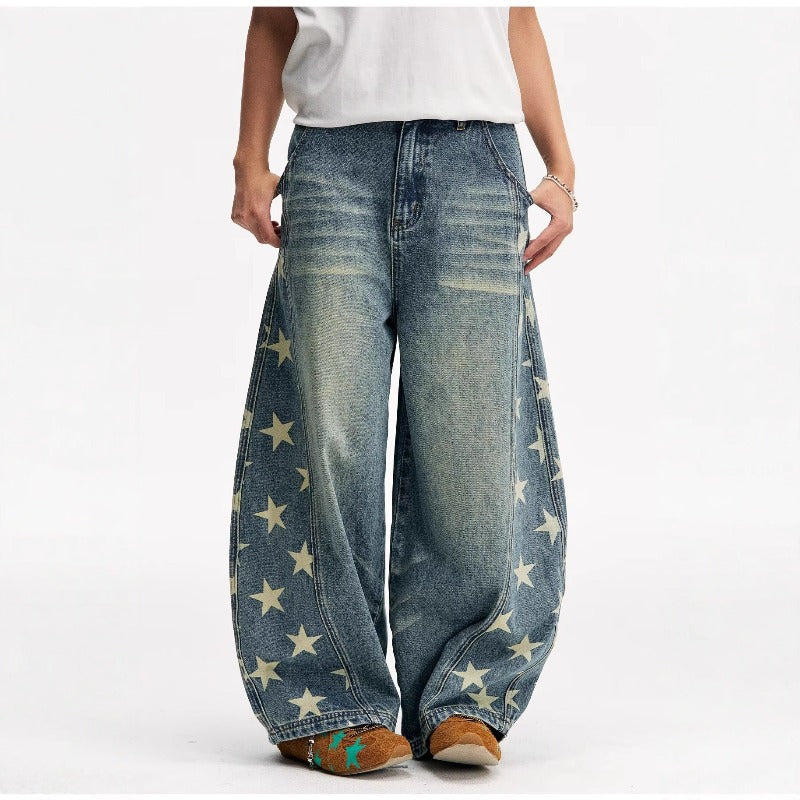 Women jeans side star women loose