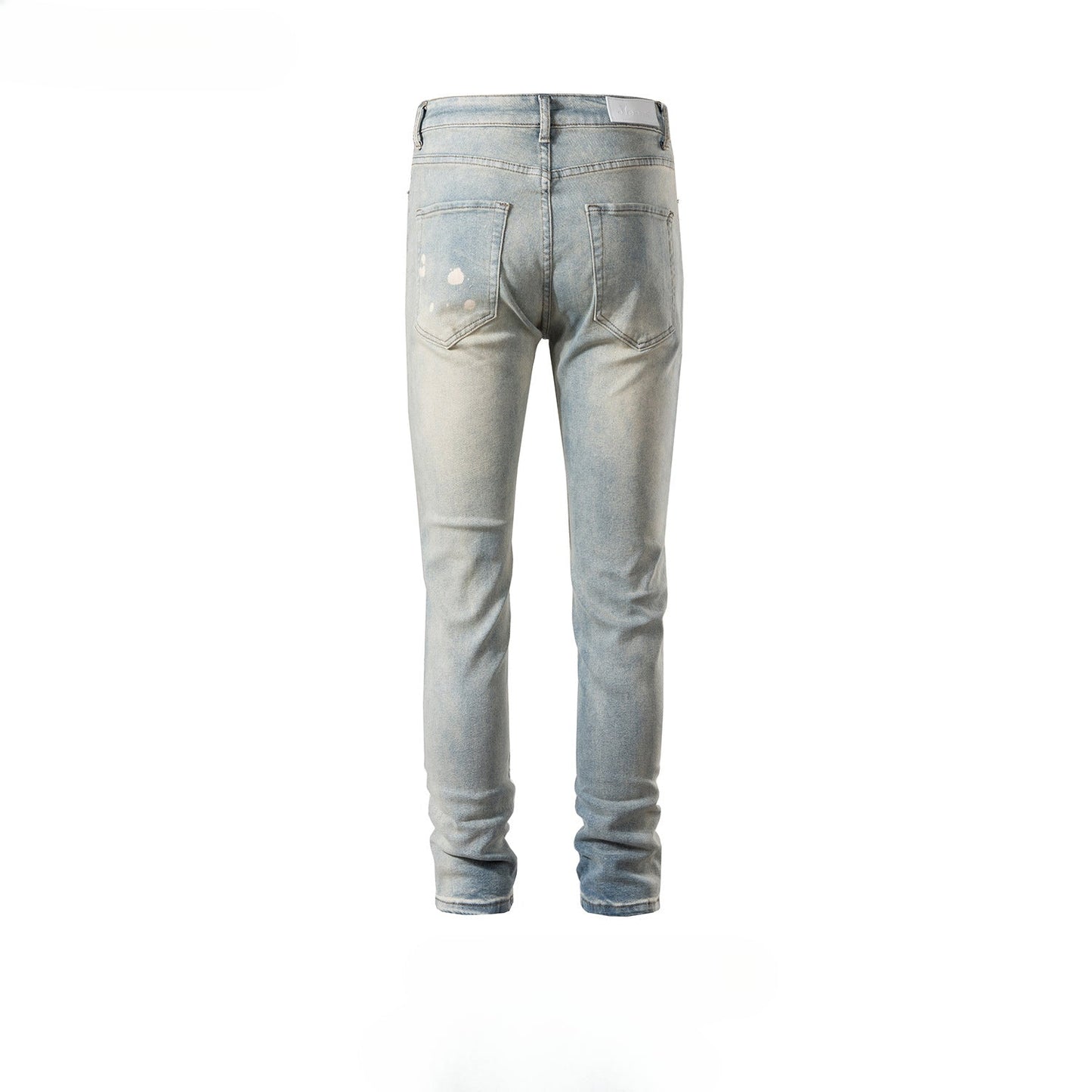 MIJKO Men Vintage Pants MIJKO High Street Paint Washed Old Jeans