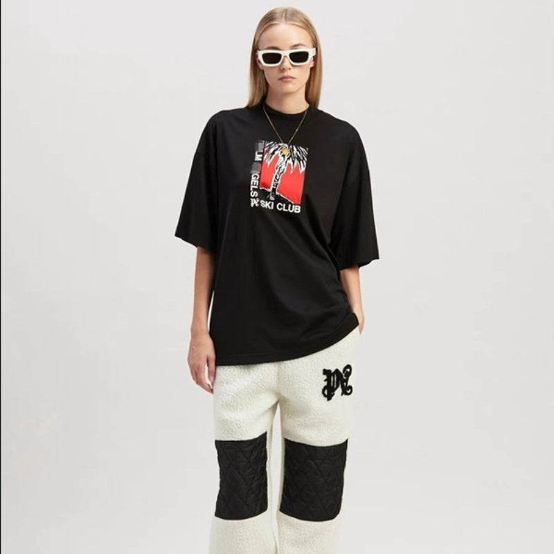Palm Angels T Shirts Angel Alphabet Slogan Short Palm Sleeve T-Shirt