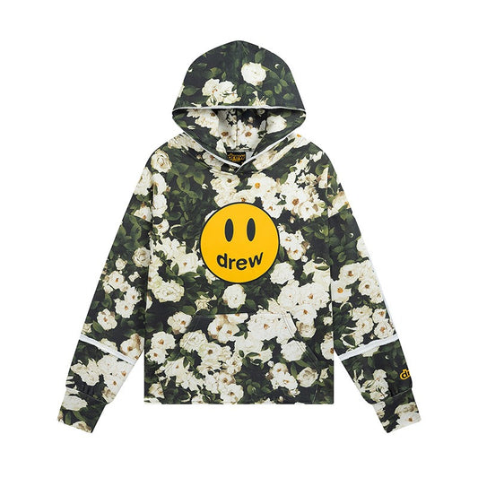 Drew house jacket early spring d@ew ice rose pattern pullover hooded sweatshirt