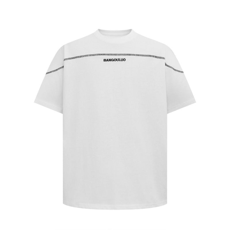 Men's t-shirt: american streetwear summer unisex premium logo embroidery design, men's loose fit short sleeve tee