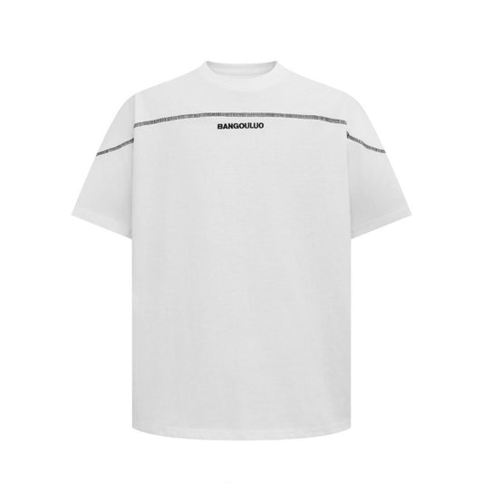 Men's t-shirt: american streetwear summer unisex premium logo embroidery design, men's loose fit short sleeve tee