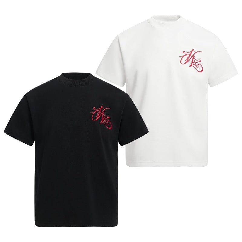 Men's t-shirt - american retro unisex solona cool-touch letter embroidery design - men's high street slim fit short sleeve tee