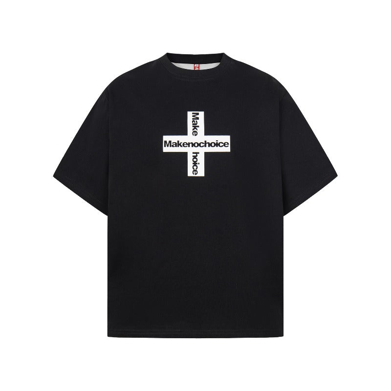 Men's t-shirt - american retro unisex color block letter print short sleeve design - men's high street loose fit tee
