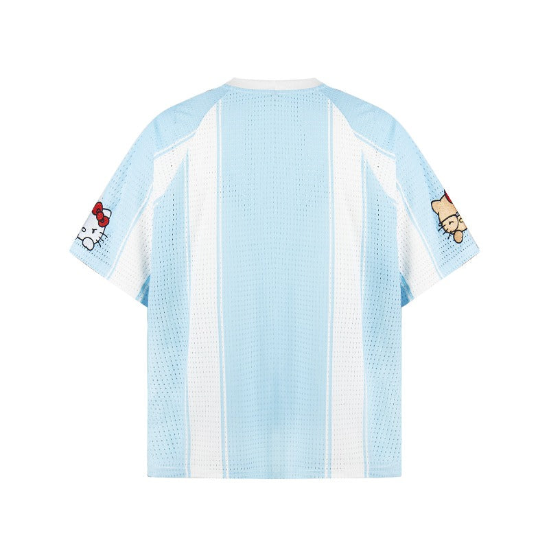 Men's t-shirt - american retro unisex patchwork print breathable jersey short sleeve design - men's high street loose fit tee