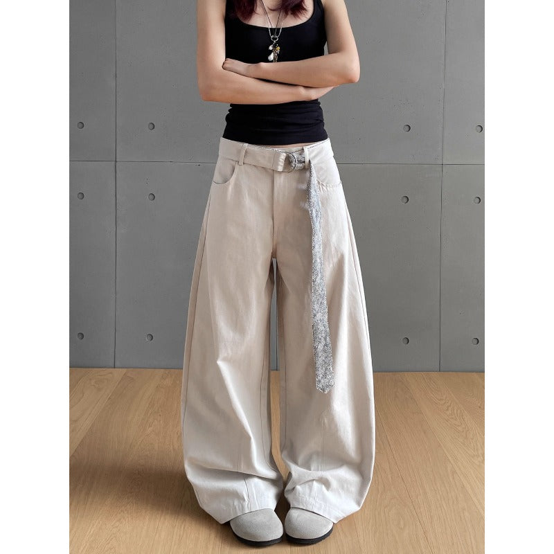 Women jeans retroloose snake print belt