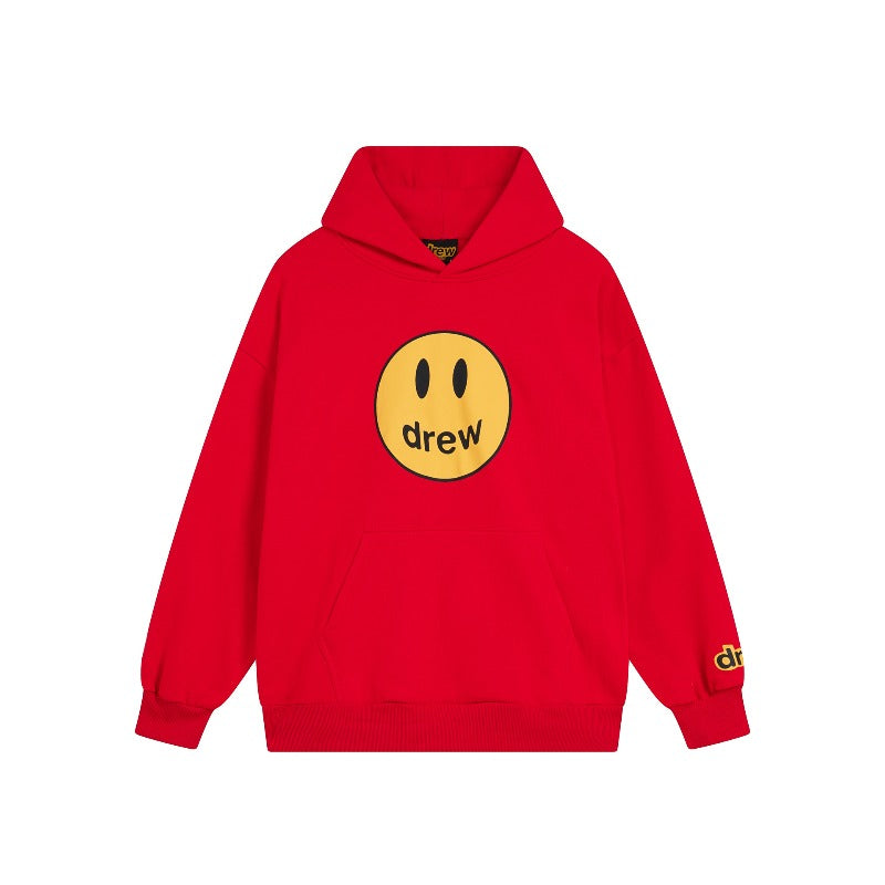 Drew house hoodie fall and winter d@ew classic smiley letter printing terry hooded sweatshirt