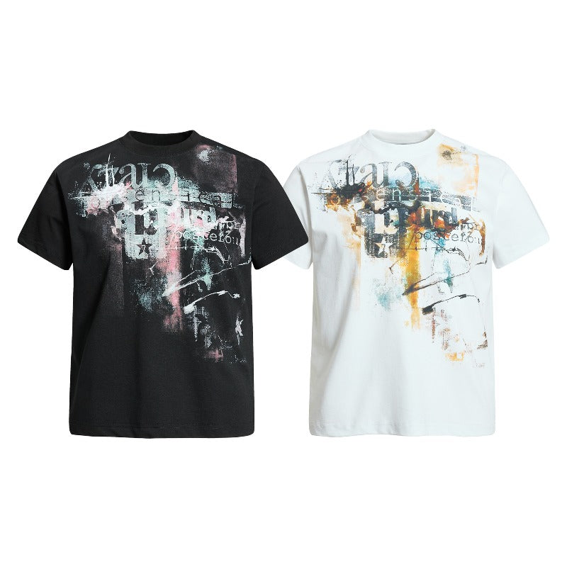 Men's t-shirt - american retro unisex solona cool touch painting graphic design - men's high street slim fit short sleeve tee