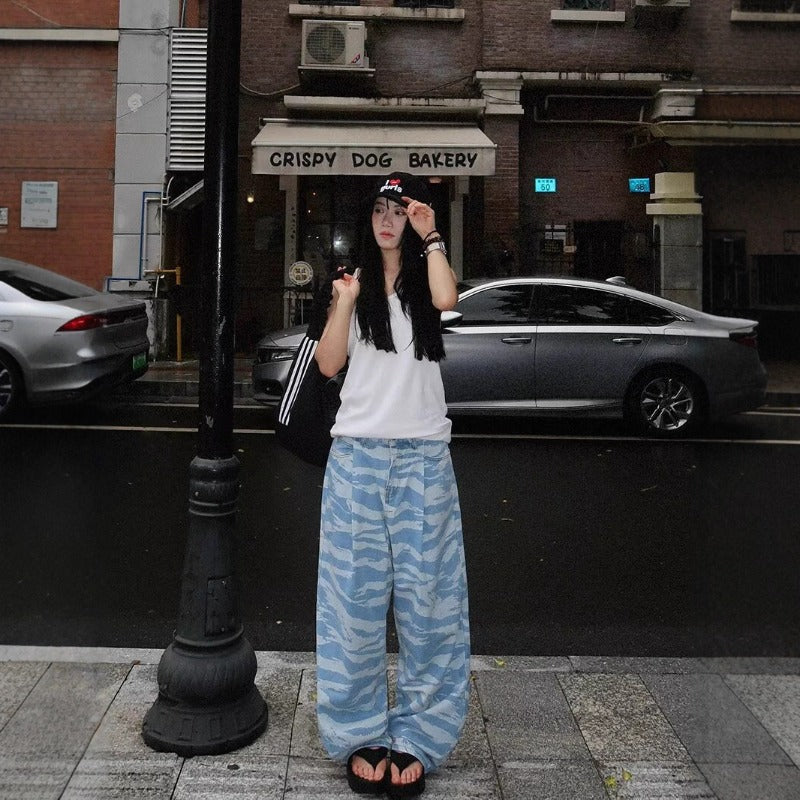 Women jeans retro camouflage women loose