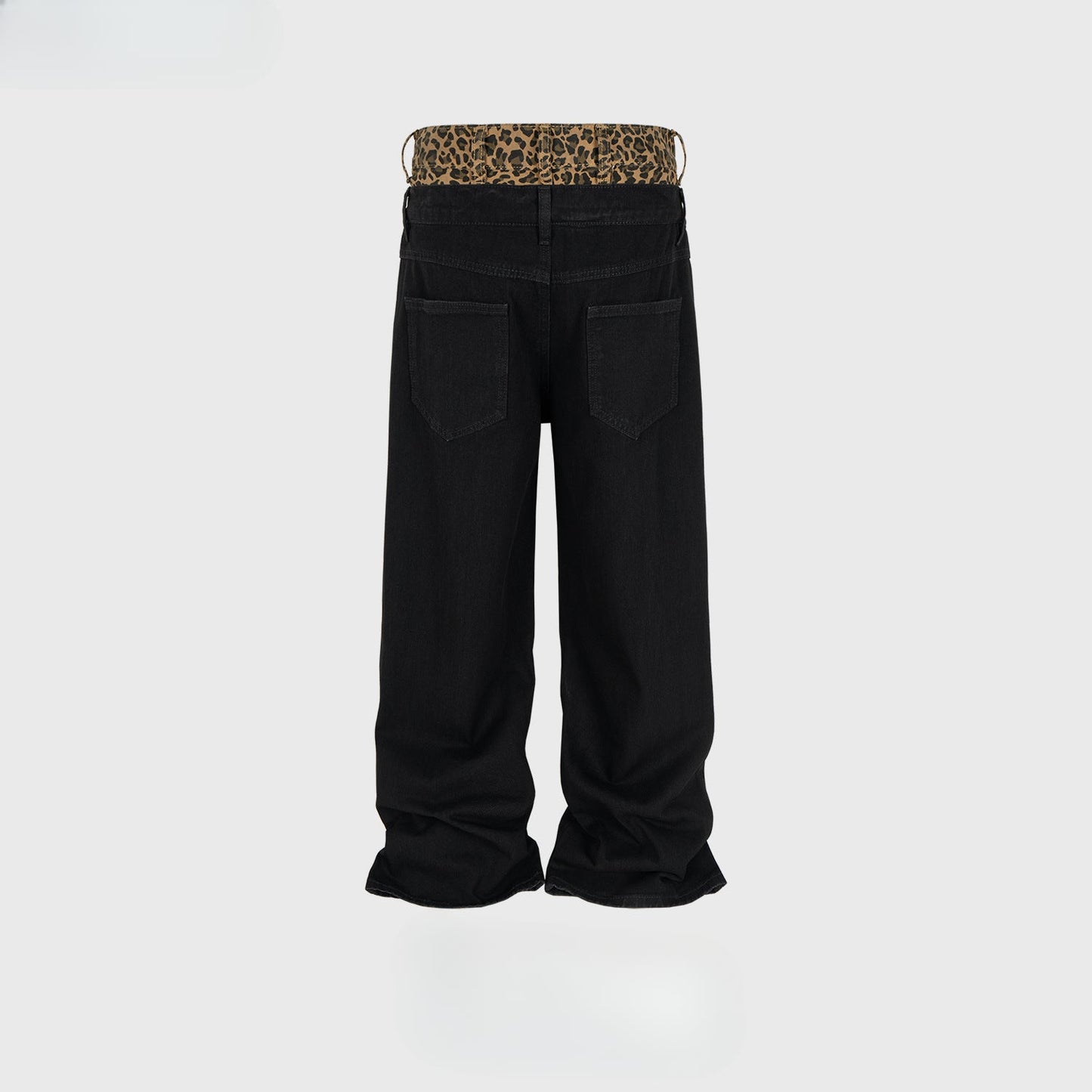 MIJKO Men's Vintage Pants MIJKO Splicing Straight Jeans Men's and Women's Trousers