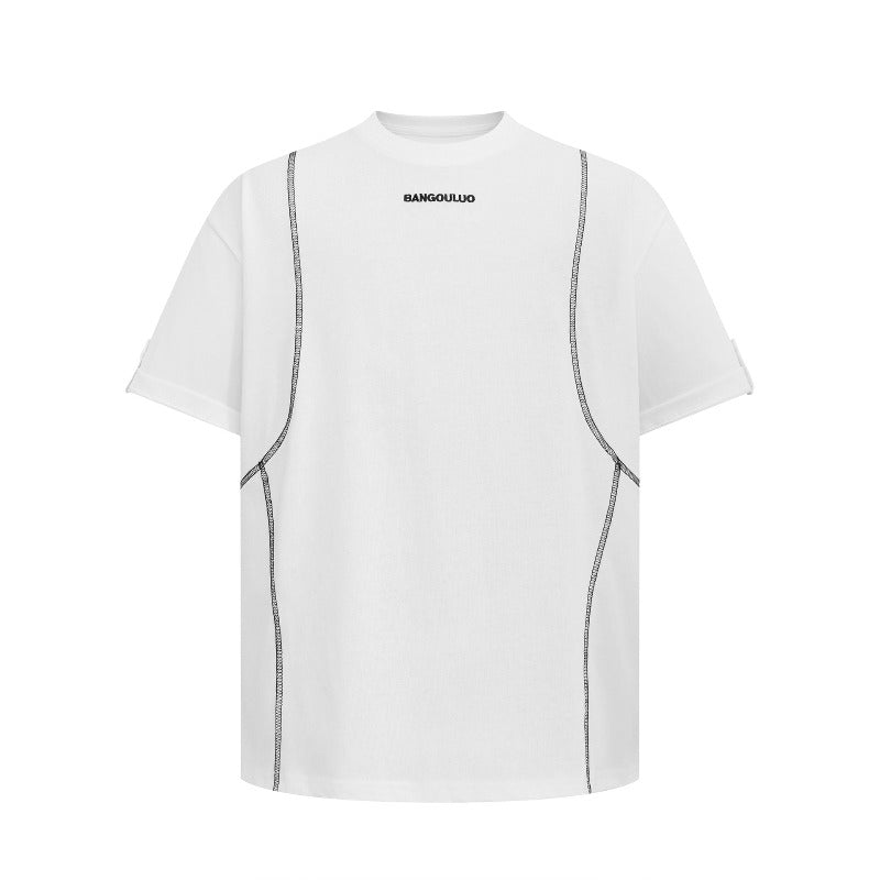 Men's t-shirt: american streetwear summer unisex premium embroidered logo design, relaxed fit short sleeve tee