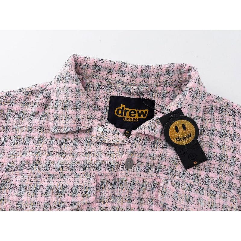 Drew house jacket fall and winter d@ew tweed lapel tweed styleflap pocket pantsjacketoutwear