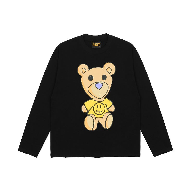 Drew house hoodie early autum d@ew cartoon bear round neck pulloverlong sleeves