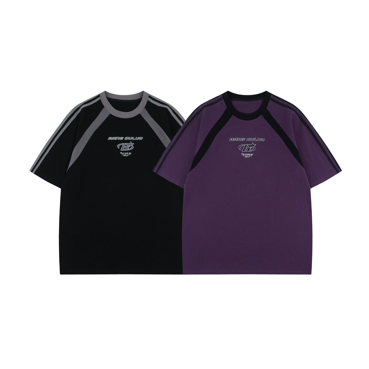 Unisex T-shirts Summer Men's and Women's Splicing Loose Short Sleeve T-Shirts