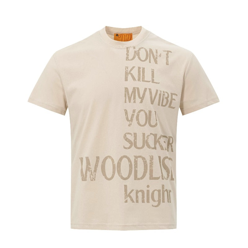 Men's t-shirt: wt american street style, unisex, premium summer letter print graphic design, slim fit short sleeve tee