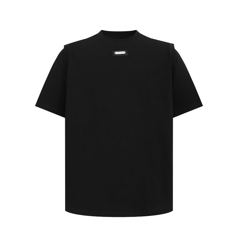 Men's t-shirt: american street style, summer minimalist, premium feel, metal buckle design, men's loose fit short sleeve tee