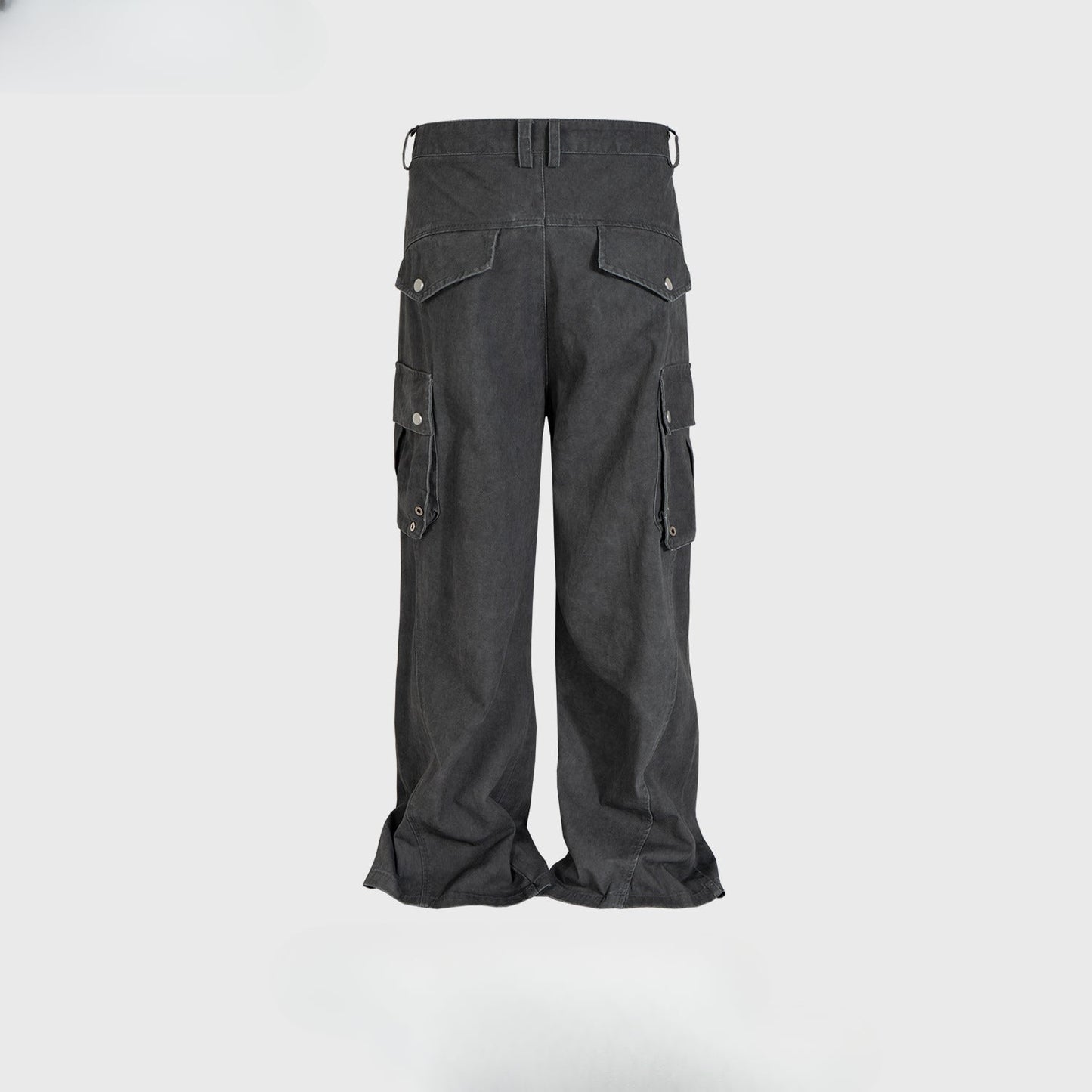 MIJKO Men Vintage Pants MIJKO Wide Foot Crease Design Casual Overalls