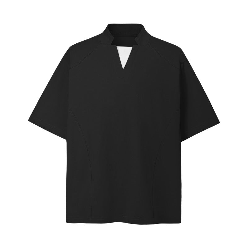 Men's t-shirt: american summer, unisex, premium feel, faux two-piece, retro deconstructed design, high-end short sleeve tee