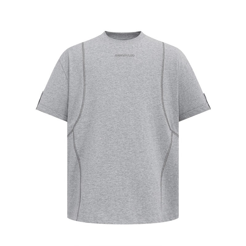 Men's t-shirt: american streetwear summer unisex premium embroidered logo design, relaxed fit short sleeve tee