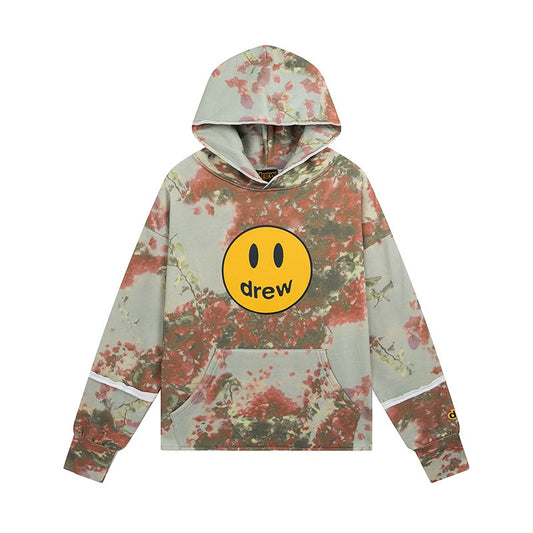 Drew house hoodie early spring d@ew leaf florals smiley pullover hooded sweatshirt