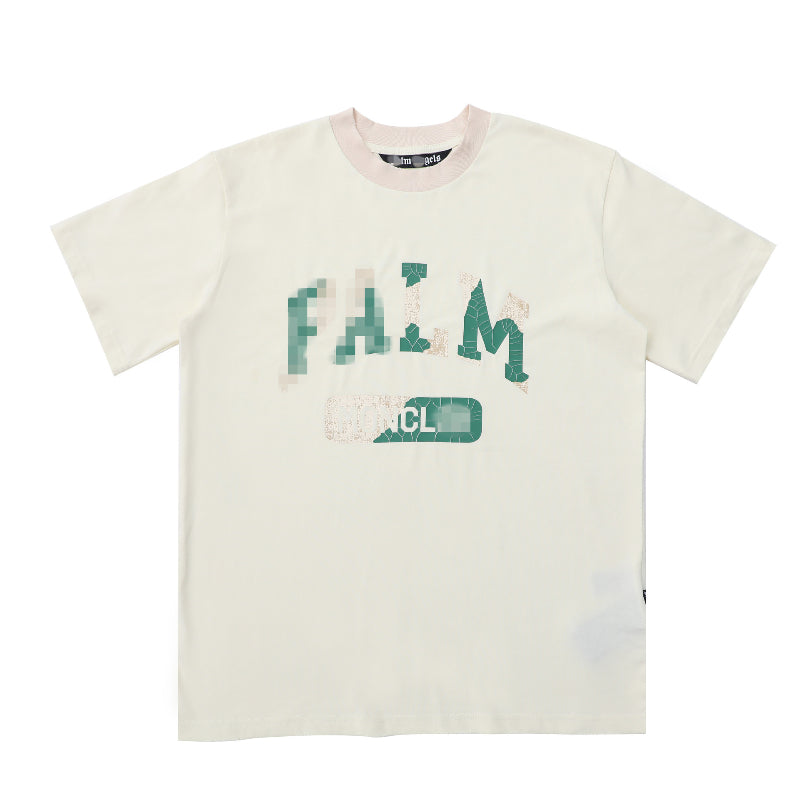 Palm Angels T Shirts Camouflage Letter Short Sleeve T-Shirt