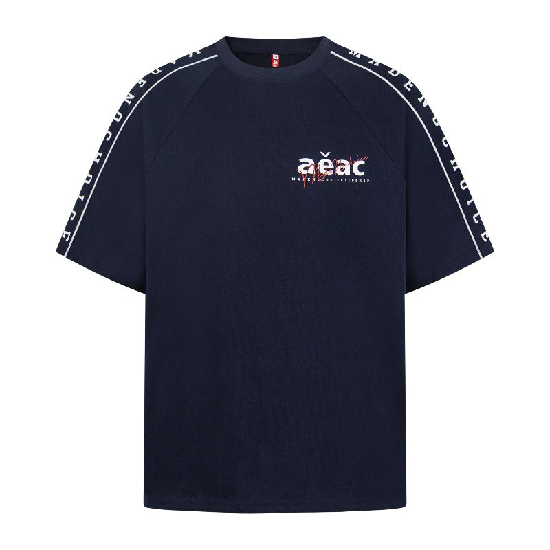 Men's t-shirt - american retro double yarn unisex print graphic short sleeve design - men's high street loose fit tee