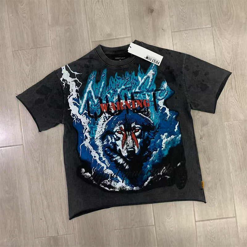 First Row T Shirts WARNING NOT SO QUIET WOLF CROPPED TEE