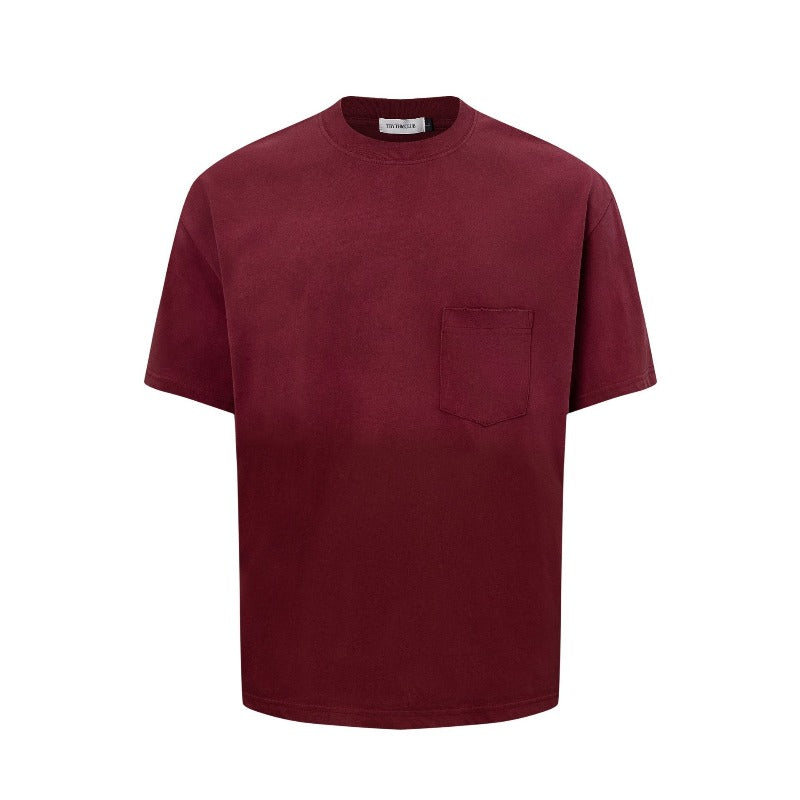 Men's t-shirt - american streetwear summer unisex hand-sprayed vintage design slim-fit premium short sleeve tee