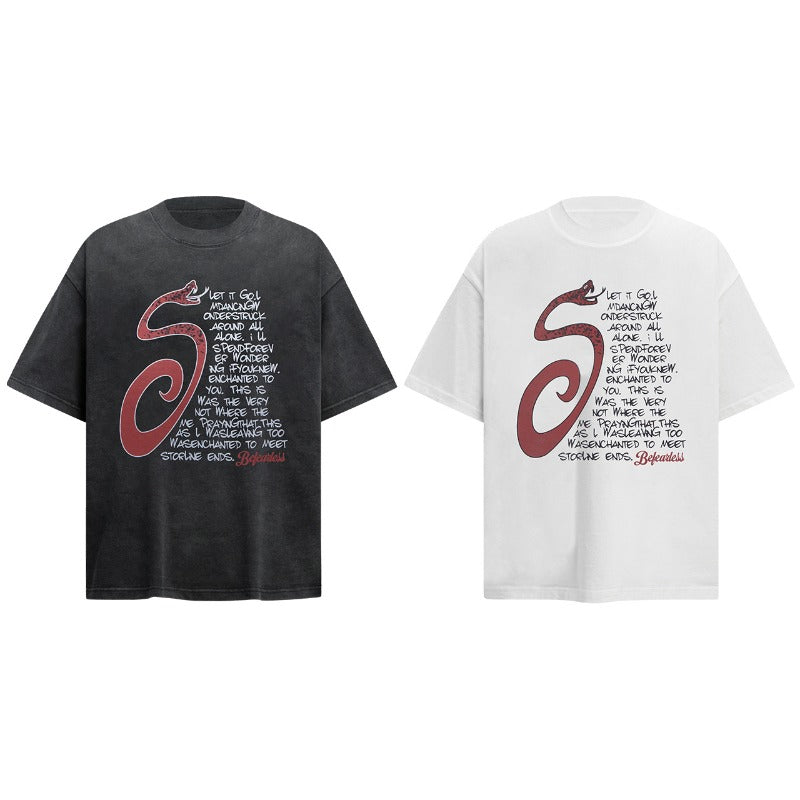 Men's t-shirt - american streetwear vintage snake year limited edition design - men's oversized premium unisex short sleeve tee