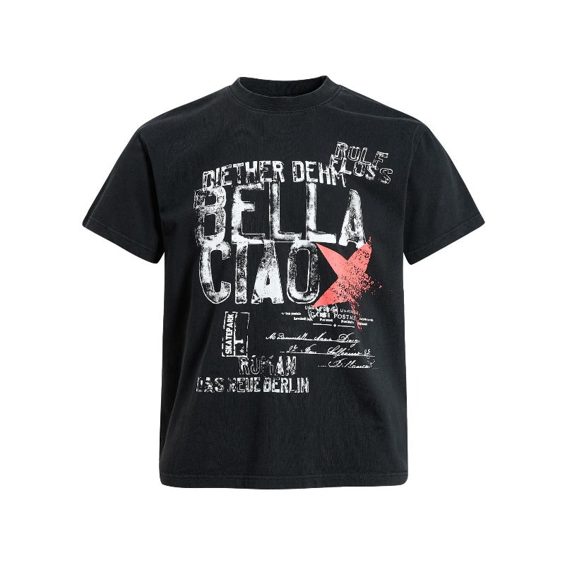 Men's t-shirt - american retro unisex solona cool-touch distressed graphic design - men's high street slim fit short sleeve tee