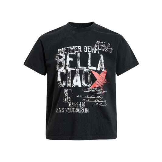 Men's t-shirt - american retro unisex solona cool-touch distressed graphic design - men's high street slim fit short sleeve tee