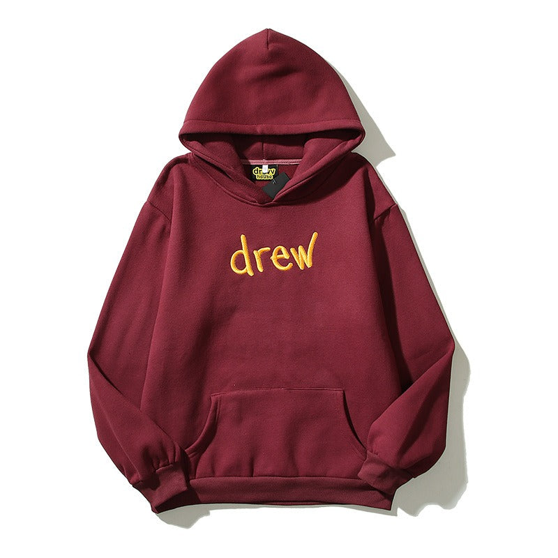 Drew house hoodie spring and summer d@ew embroiderstereoletter fleece hooded sweatshirt