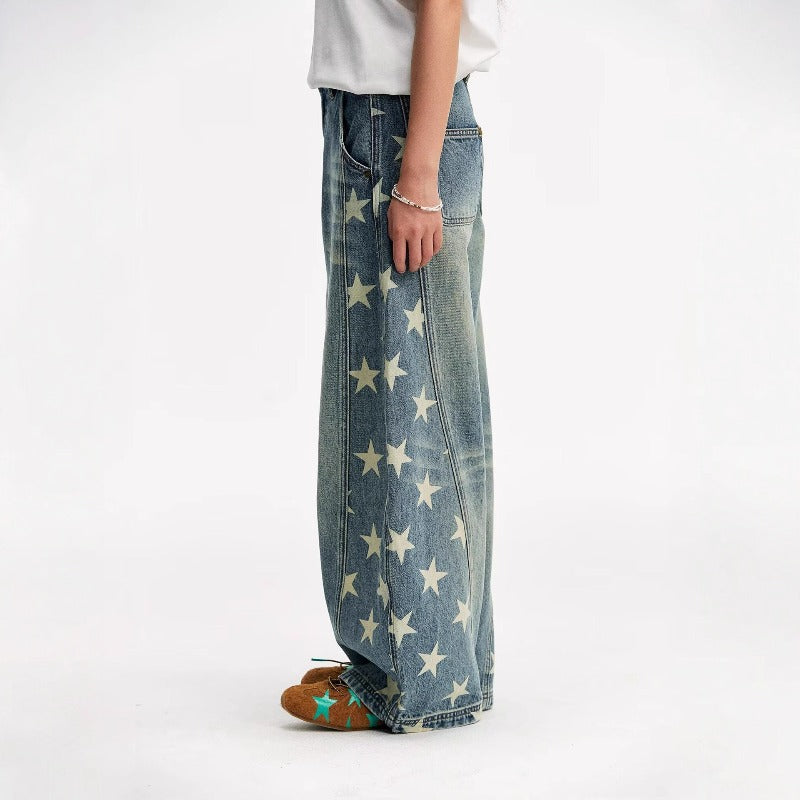 Women jeans side star women loose