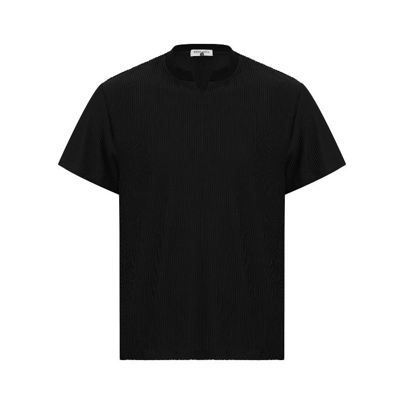 Men's zx american high street retro streetwear couple's style minimalist solid color versatile design slim fit short sleeve t-shirt
