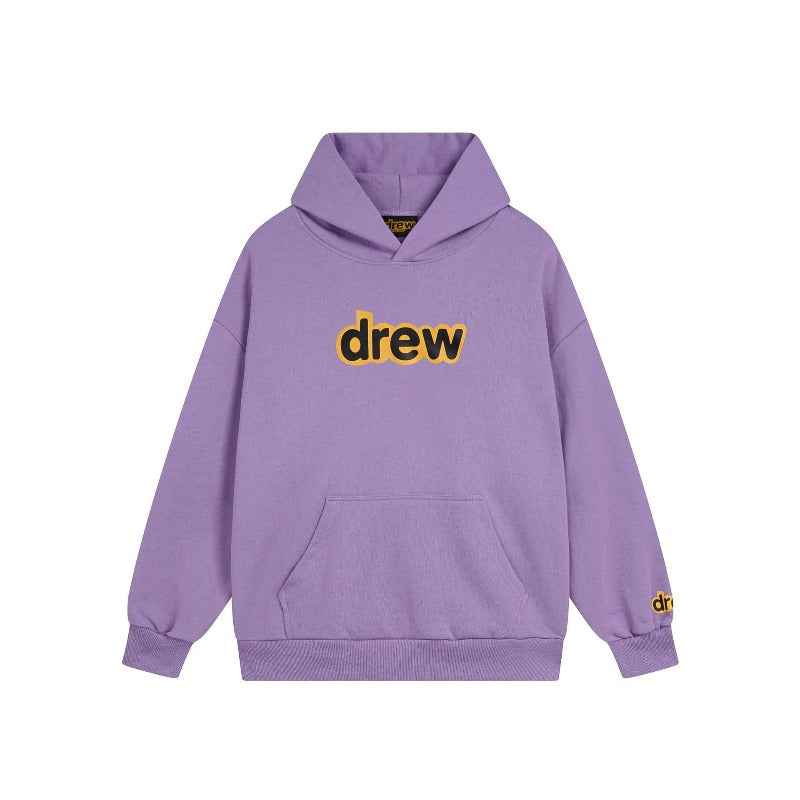 Drew house hoodie fall and winter d@ew classic tape letter terry pullover hooded sweatshirt